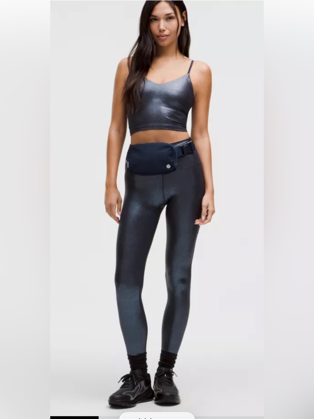 Size 6 Lululemon Ribbed Align pant SHINE, Navy Blue